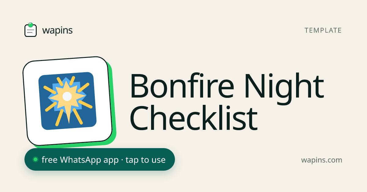 Bonfire Night Checklist for WhatsApp — Plan a Safe 5th November ...