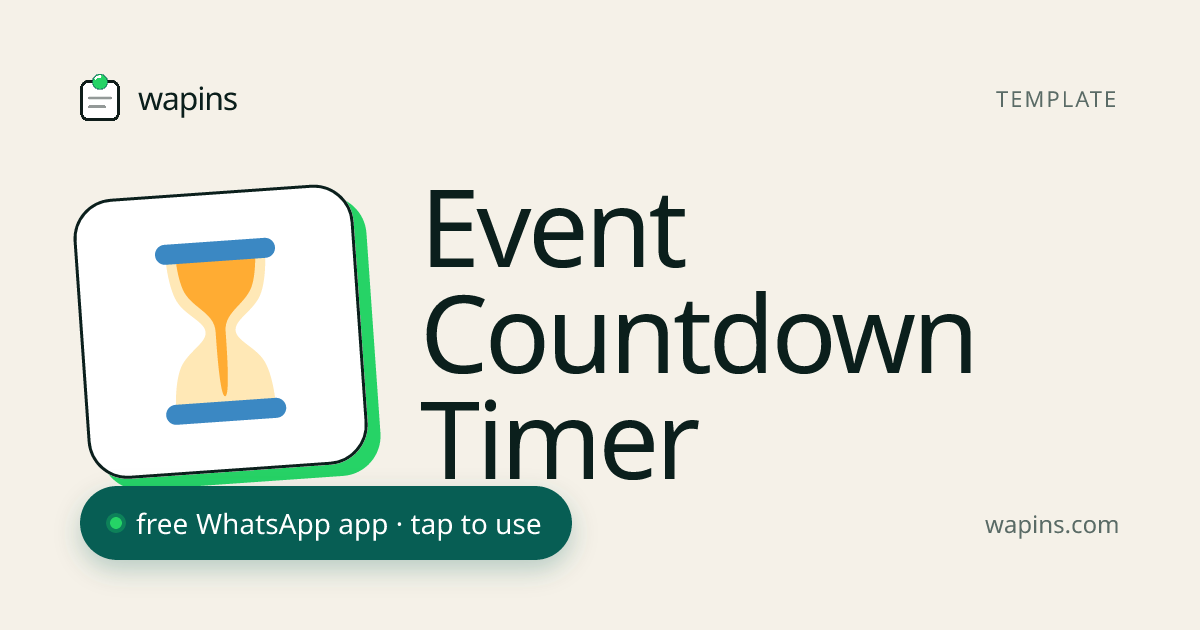 Free Event Countdown Timer for WhatsApp — Pin a Live Countdown | Wapins ...
