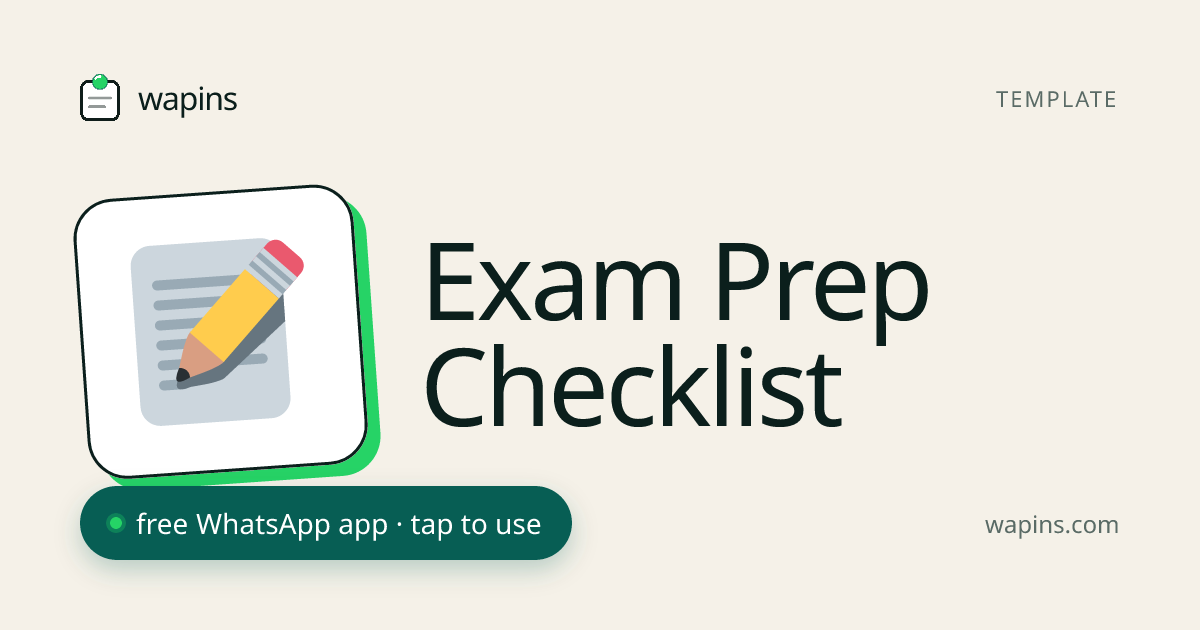 Exam Prep Checklist for WhatsApp — Track Every Topic Before the Test ...