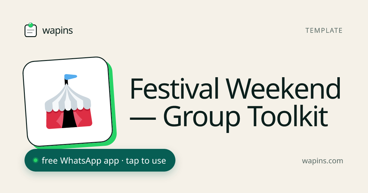 Festival Camping Checklist & Group Planner — One Free Link | Wapins ...