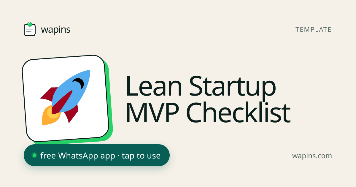 Free Lean Startup MVP Checklist for WhatsApp — Validate, Build, Sell ...
