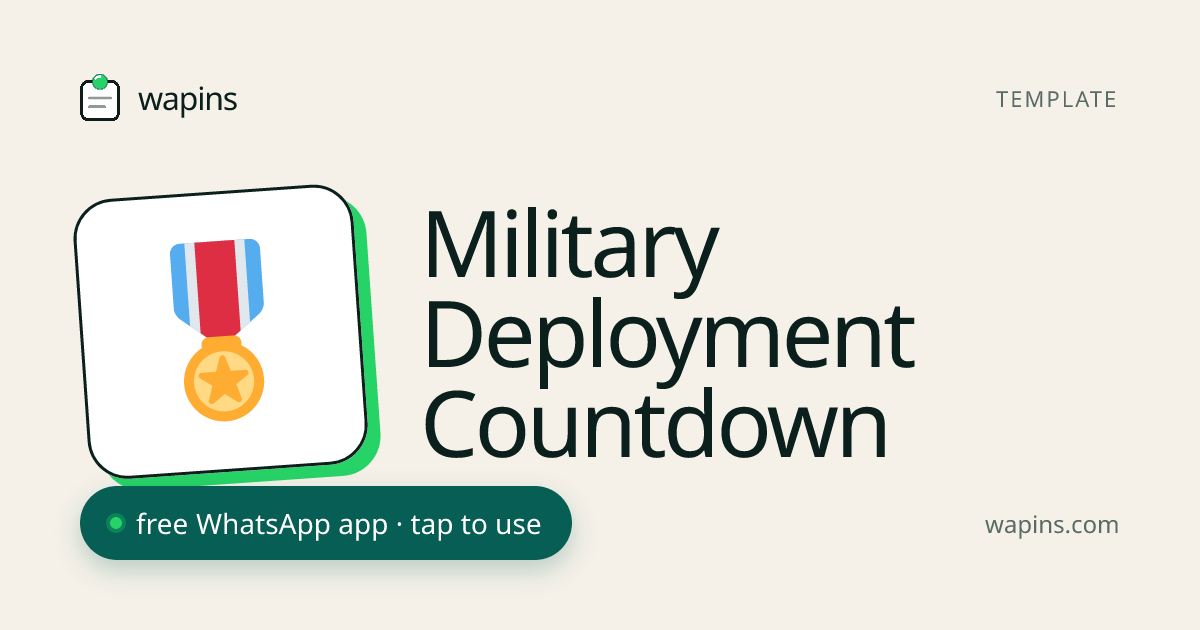 Free Military Deployment Countdown for Family WhatsApp — No Signup ...