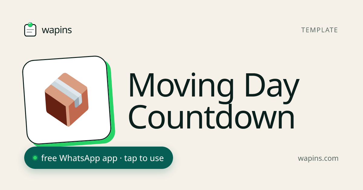 Free Moving Day Countdown Timer — Days Until You Move | Wapins ...