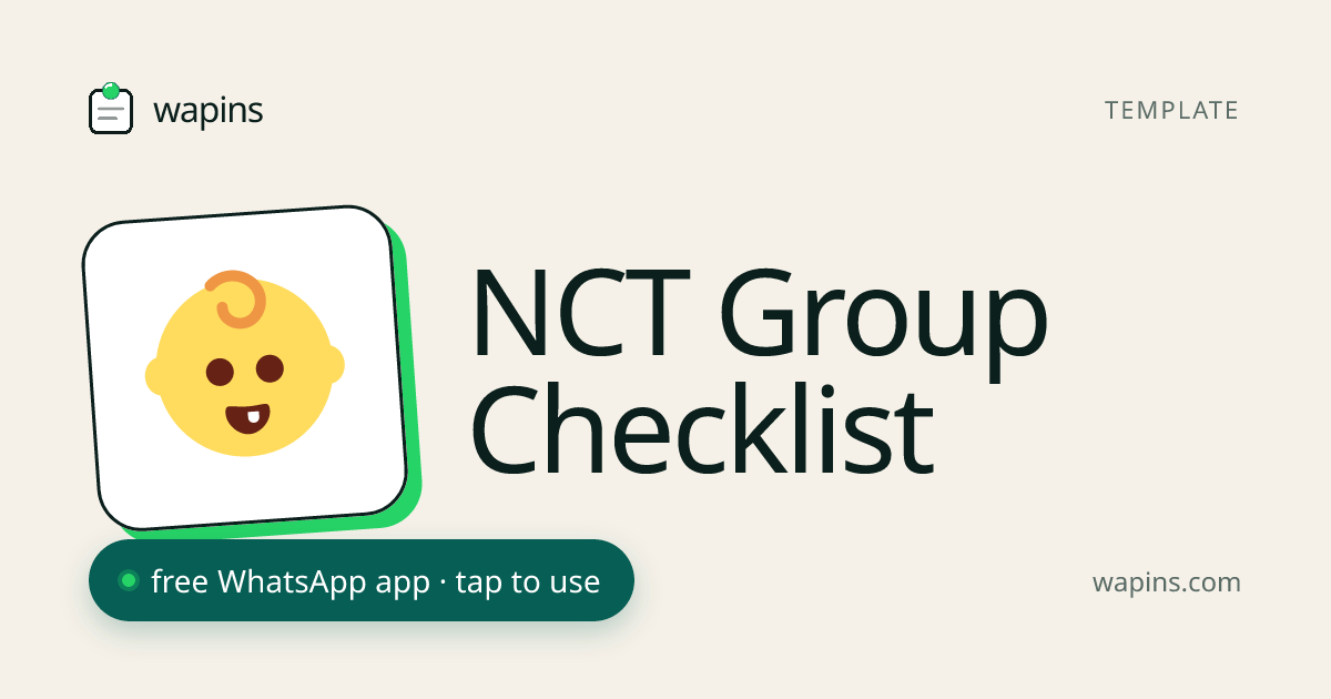 NCT Group Checklist for WhatsApp — Coordinate Your New Parent Group ...