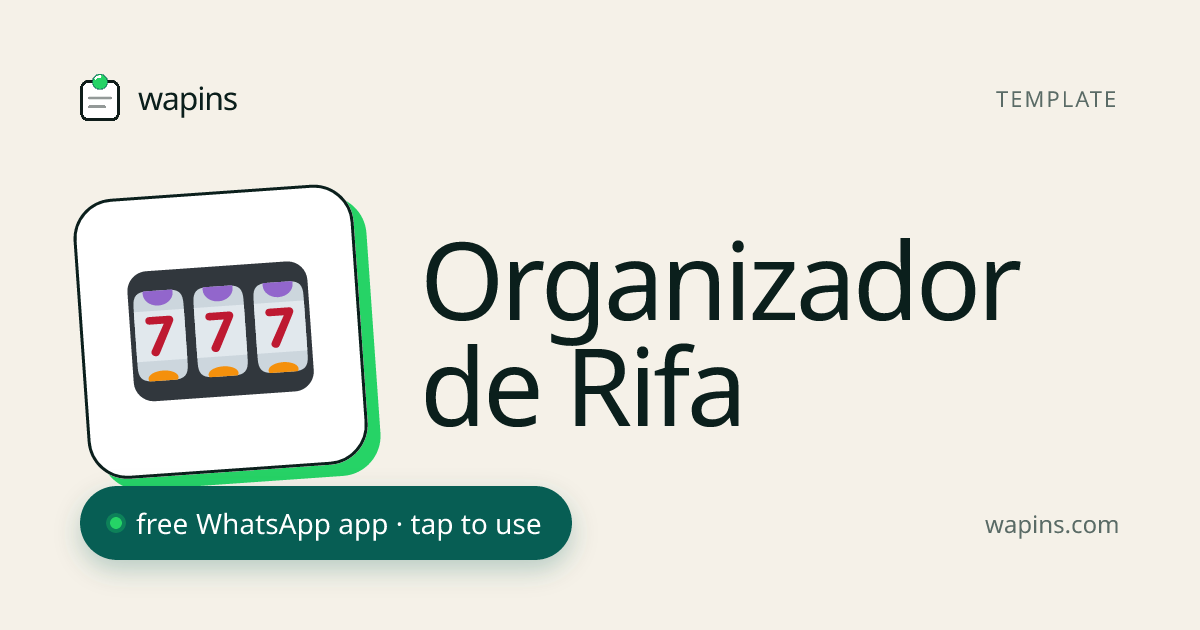 Organizador de Rifa para WhatsApp — Controle Números e Pagamentos ...