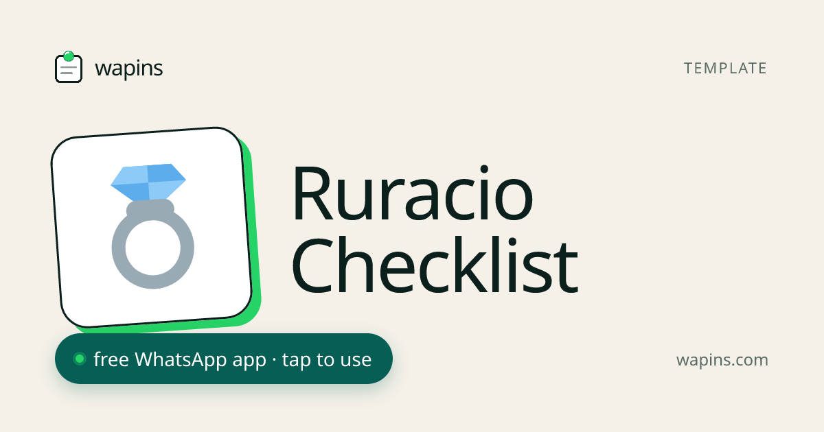 Ruracio Checklist for WhatsApp — Plan Your Traditional Wedding ...