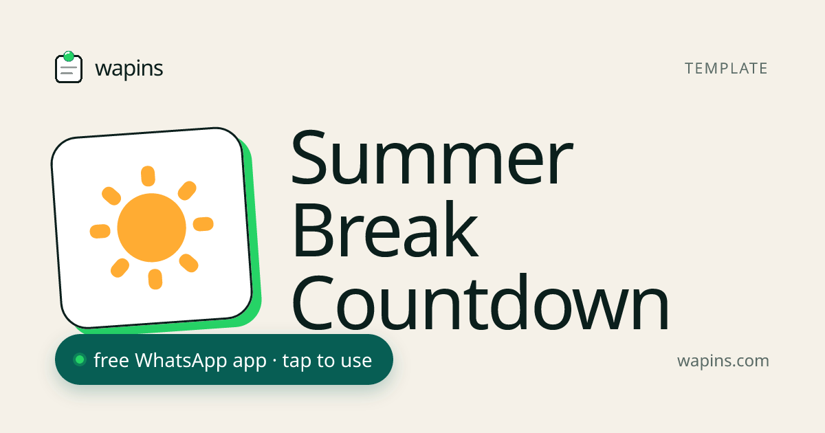 Free Summer Break Countdown Timer — Days Until Summer | Wapins ...