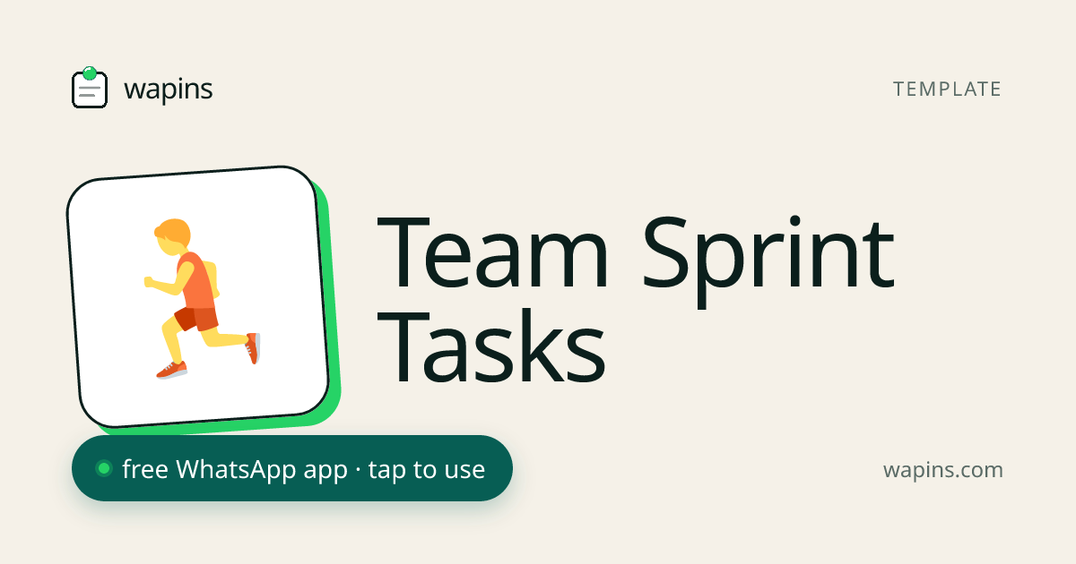 Free Sprint Task Tracker for WhatsApp — Agile Teams | Wapins · WhatsApp ...